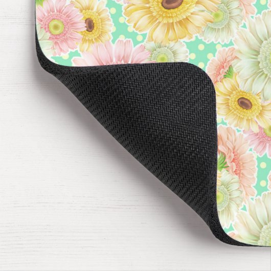 Rosa und Gelbe Blüte Mousepad (Ecke)