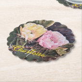 Rosa und Gelbe Blüte Untersetzer (angewinkelt)