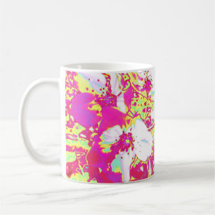 Rosa und gelbe Blüten-Tasse Kaffeetasse