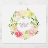 Rosa und gelbe Blütenfarbe | Hochzeit Bierflaschenetikett (Einzelnes Label)