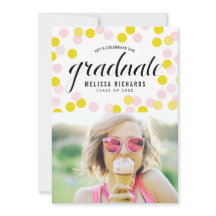 Rosa und gelbe Confetti Dots Foto Abschluss