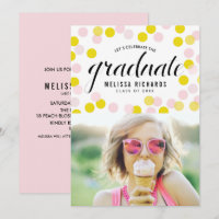 Rosa und gelbe Confetti Dots Foto Abschluss