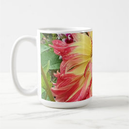 Rosa und Gelbe Dahlia Kaffeetasse