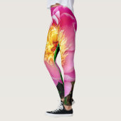 Rosa und gelbe Dahlia Leggings (Links)