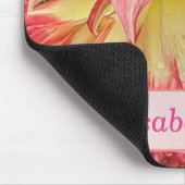Rosa und Gelbe Dahlia Mousepad (Ecke)