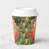 Rosa und Gelbe Dahlia Pappbecher (Rechts)