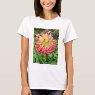 Rosa und Gelbe Dahlia T-Shirt
