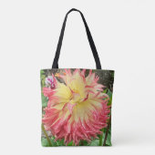 Rosa und Gelbe Dahlia Tasche (Rückseite)