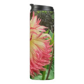 Rosa und Gelbe Dahlia Thermosbecher (Nach rechts gedreht)