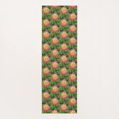 Rosa und Gelbe Dahlia Yogamatte (Rückseite)