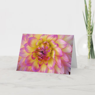 rosa und gelbe Dahlie Karte