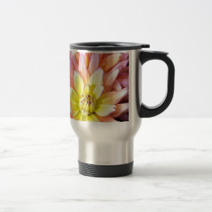 Rosa und gelbe Dahlische Blume Reisebecher
