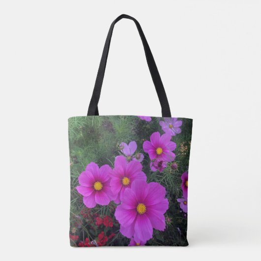 Rosa und gelbe Daisy Blume Tote Tasche (Rückseite)