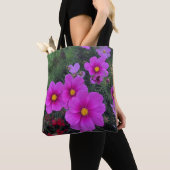 Rosa und gelbe Daisy Blume Tote Tasche (Von Nahem)