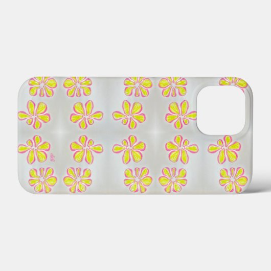 Rosa und Gelbe Daisy Case-Mate iPhone Hülle (Rückseite (Horizontal))