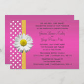 Rosa und gelbe Daisy Hochzeit Einladung (Vorne/Hinten)