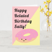 Rosa und gelbe Doughnut | Glücklicher Geburtstag g Karte (Gelbe Blume)