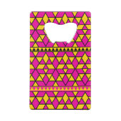 rosa und gelbe Dreiecke Muster Geldbeutel Flaschenöffner (Rückseite)