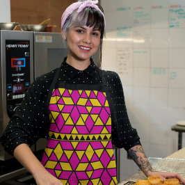 rosa und gelbe Dreiecke Muster Schürze