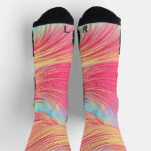 Rosa und gelbe Feder Socken (Oben)