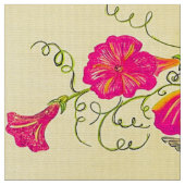 Rosa und Gelbe Frühling Stoff (Nahaufnahme)