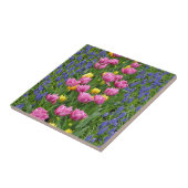 Rosa und gelbe Frühlingtulis Fliese (Seite)