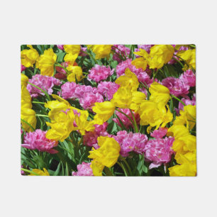 Rosa und gelbe Frühlingtulis Fußmatte
