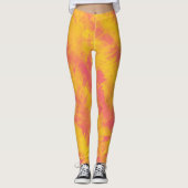 Rosa und gelbe Gefärbte Krawatte Leggings (Vorderseite)