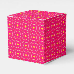 Rosa und gelbe geometrische Druckparty-Geschenkbox Geschenkschachtel