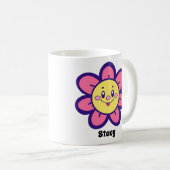 Rosa und gelbe glückliche Blume Kaffeetasse (VorderseiteRechts)