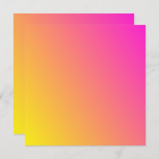 Rosa und gelbe Gradienten Einladung (Vorne/Hinten)