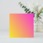 Rosa und gelbe Gradienten Einladung (Stehend Vorderseite)