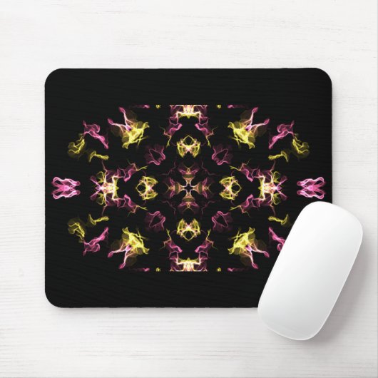 Rosa und gelbe Hippie Mandala Zeichnend Mousepad (Mit Mouse)