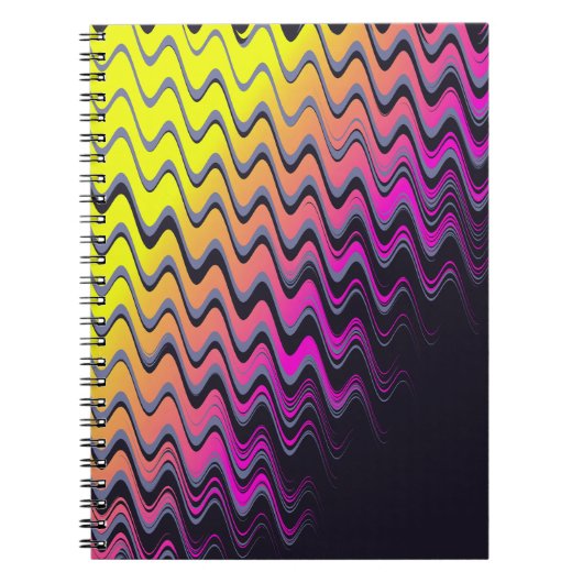 Rosa und Gelbe Horror Waves Notizblock (Vorderseite)
