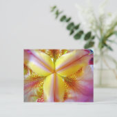 Rosa und gelbe Iris innen Postkarte (Stehend Vorderseite)