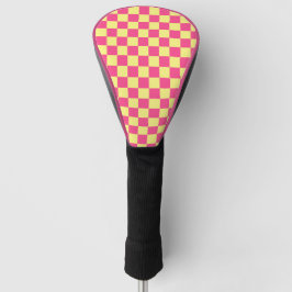 Rosa und gelbe karierte Drucke Golf Headcover