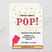 Rosa und gelbe Konfetti-Babydusche Einladung (Vorne/Hinten)