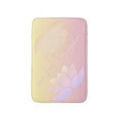 Rosa und gelbe Lotus Fade Badematte (Vorderseite Vertikal)