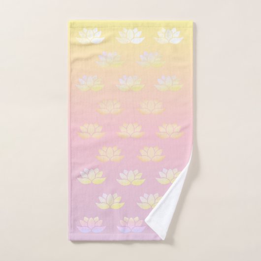 Rosa und gelbe Lotus Fade Badhandtuch Set (Handtuch)