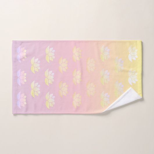 Rosa und gelbe Lotus Fade Badhandtuch Set (Handtuch)