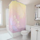 Rosa und gelbe Lotus Fade Duschvorhang (Beispiel)