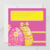 Rosa und gelbe Ostereier Brunch Einladung (Rückseite)