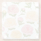 Rosa und gelbe Peonies Sketch Glasuntersetzer (Rückseite)
