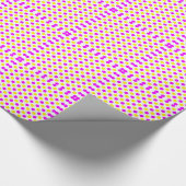 Rosa und gelbe Polka-Punkte Geschenkpapier (Ecke)