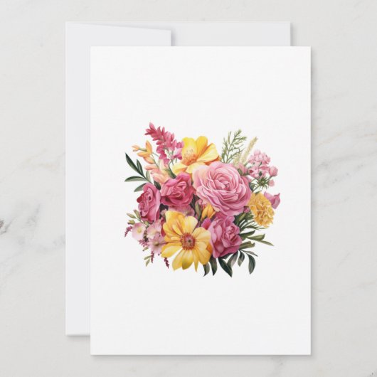 Rosa und gelbe Probe Einladung (Rückseite)