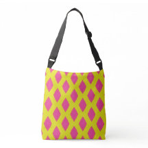 Rosa und gelbe Retro-Diamant-Schultertasche