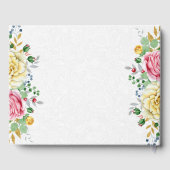 Rosa und Gelbe Rose Blumenstrauß Gästebuch (Rückseite)