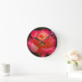 Rosa und Gelbe Rose Runde Wanduhr (Zuhause)
