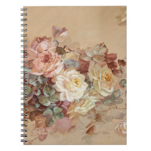 Rosa und Gelbe Rosen - Franz Bischoff Notizblock