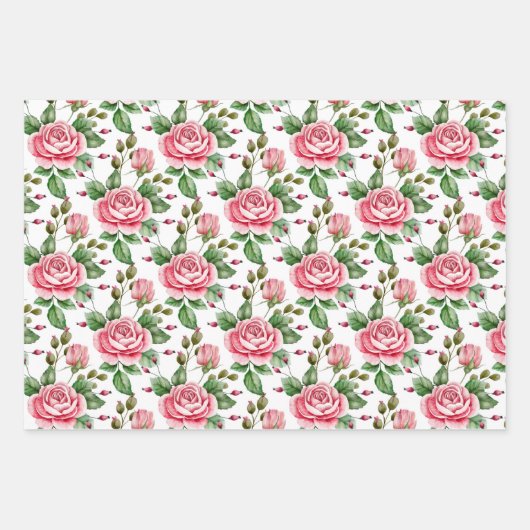 Rosa und Gelbe Rosen Geschenkpapier Set (Vorderseite 2)